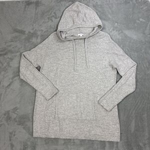 PureJill Women's Gray Sweater Hoodie Long Pullover Size Medium